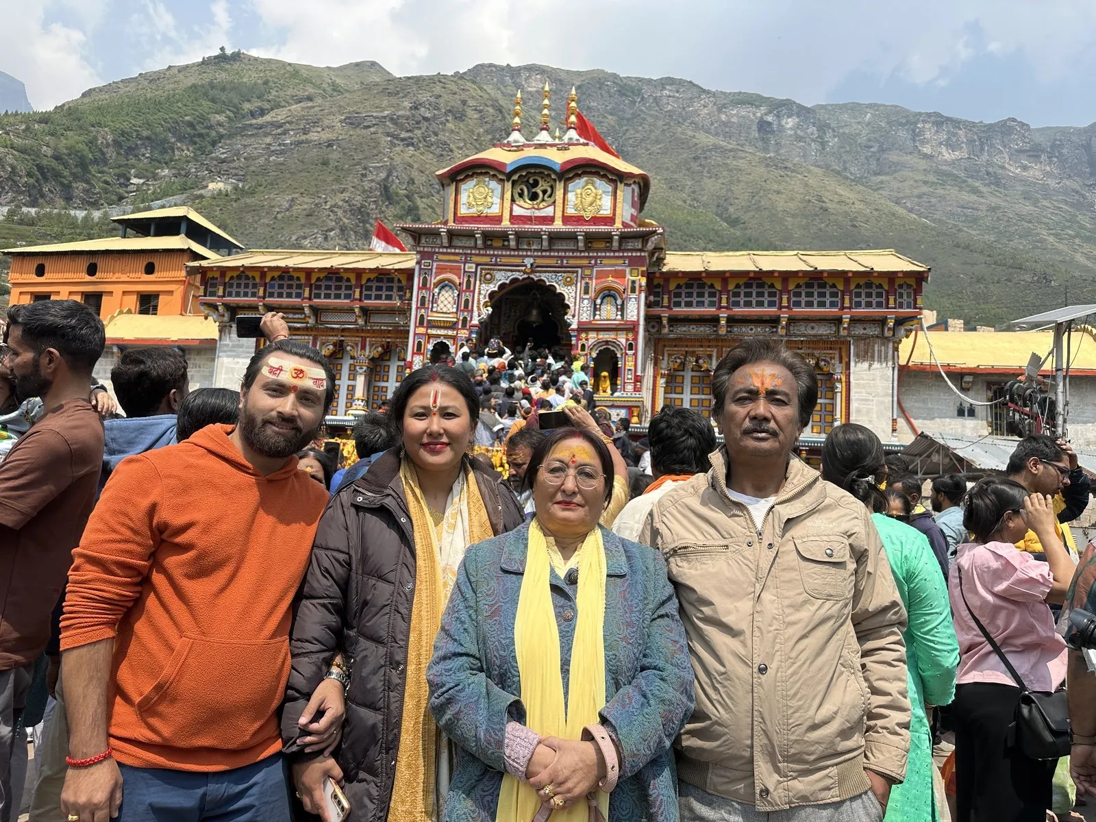 A family at Badrinath Dham